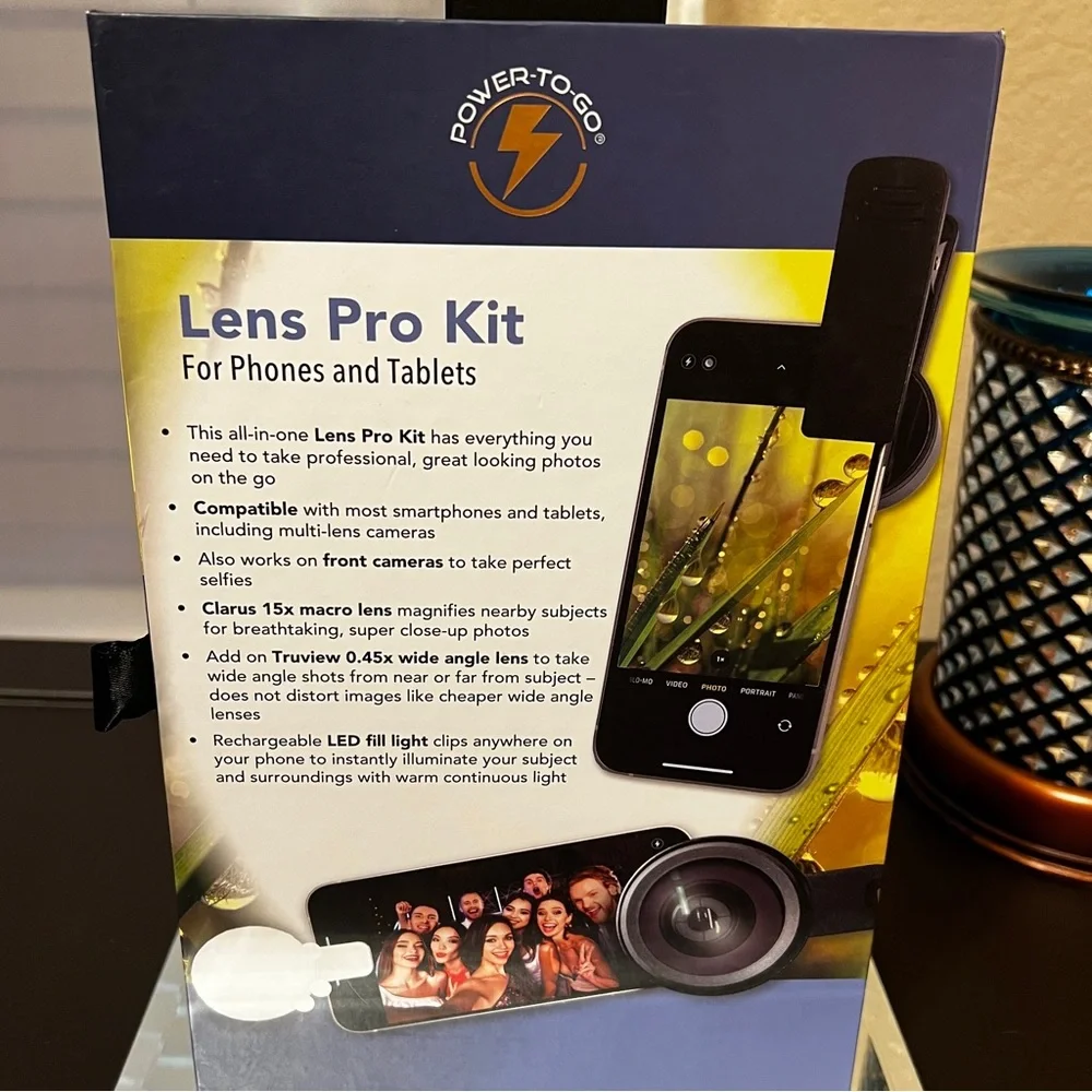 Power To Go Lens Pro Kit For Phones and Tablets brand new in sealed box
